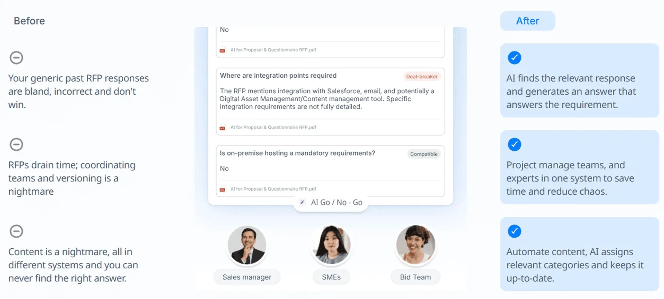 AutoRFP.ai AI bid writing platform overview showing RFP response workflow