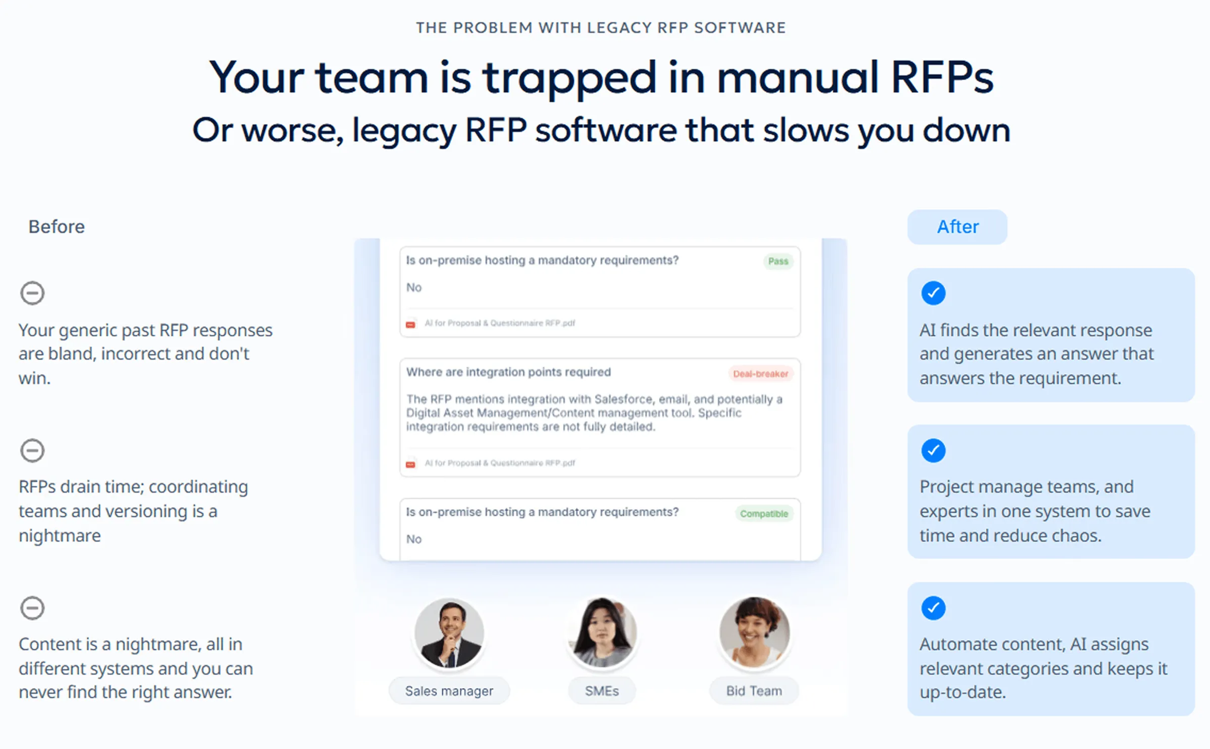 AI-powered AIMA DDQ response workflow showing draft generation and SME review steps in AutoRFP.ai