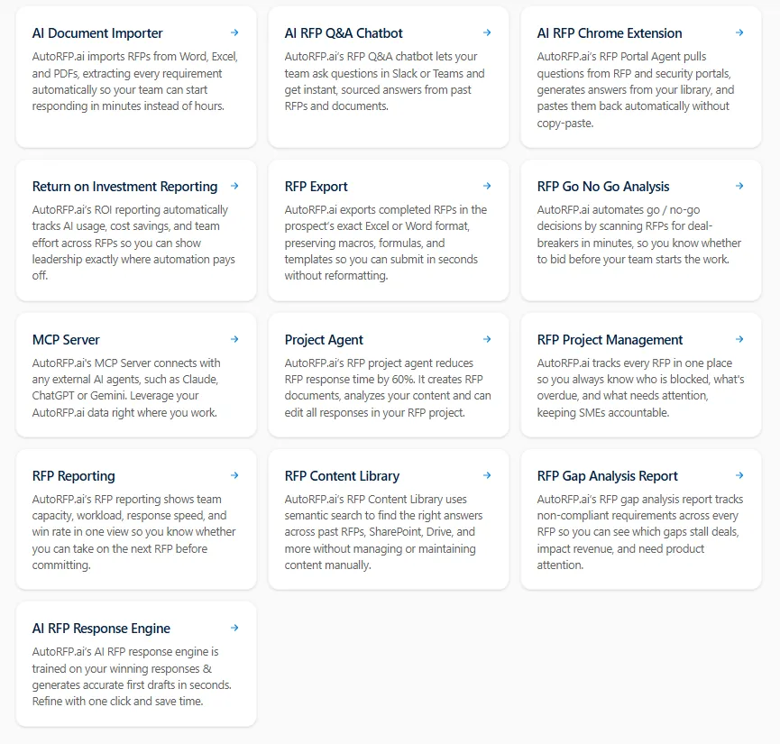 AutoRFP.ai end-to-end enterprise RFP workflow capabilities