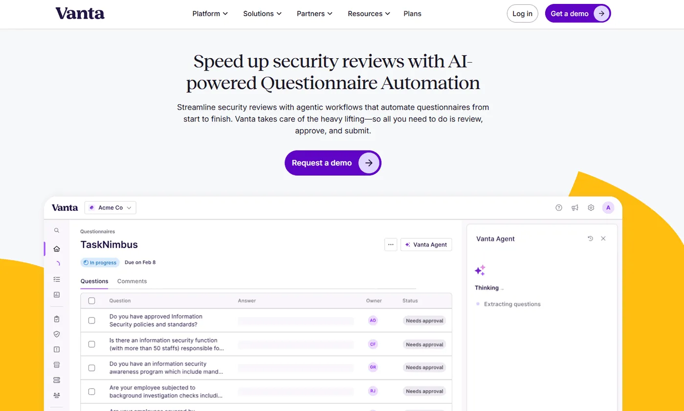 Vanta Questionnaire Automation: Best For Security Reviews Tied To A Live Compliance Program