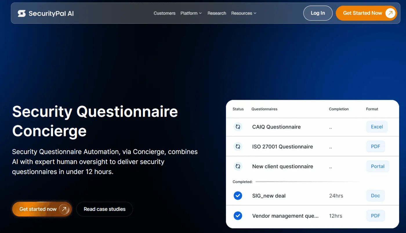 SecurityPal Concierge: Best For AI Plus Human Analyst Support