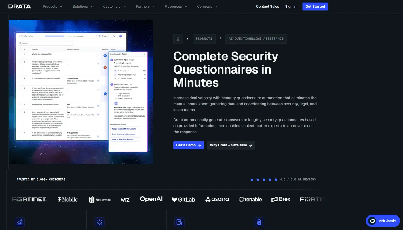Drata AI Questionnaire Assistance: Best For Human-In-The-Loop Questionnaire Reviews