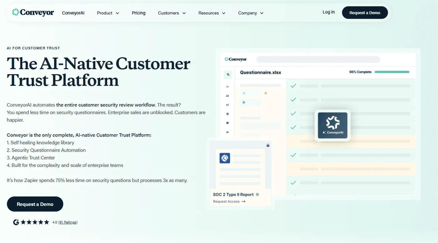 Conveyor: Best For End-To-End Security Questionnaire Automation