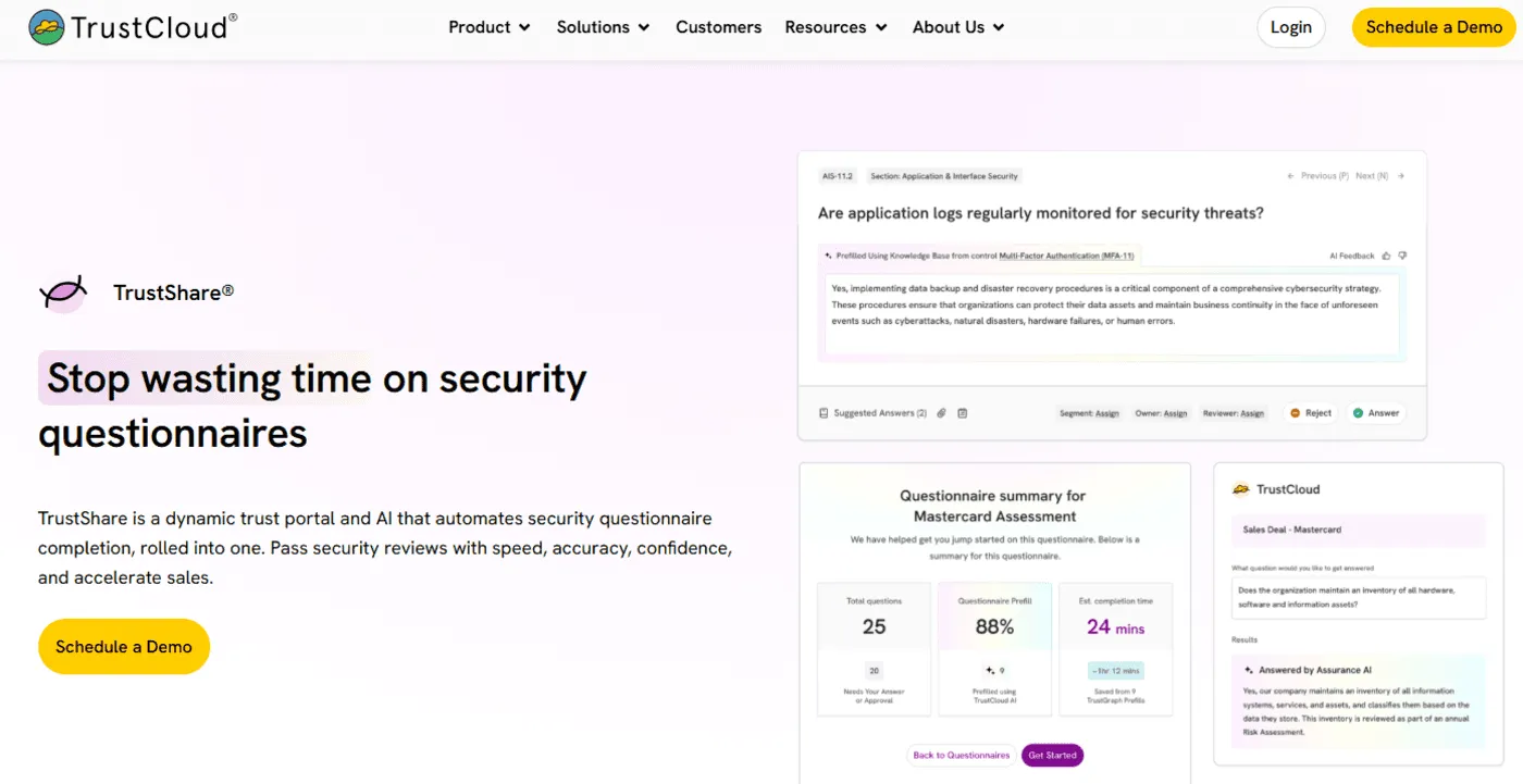 TrustCloud TrustShare: Best For Trust Portal Plus AI Automation