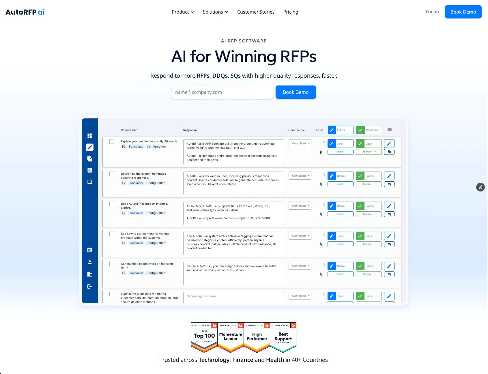 AutoRFP.ai, AI-Native Leader (9.3/10)