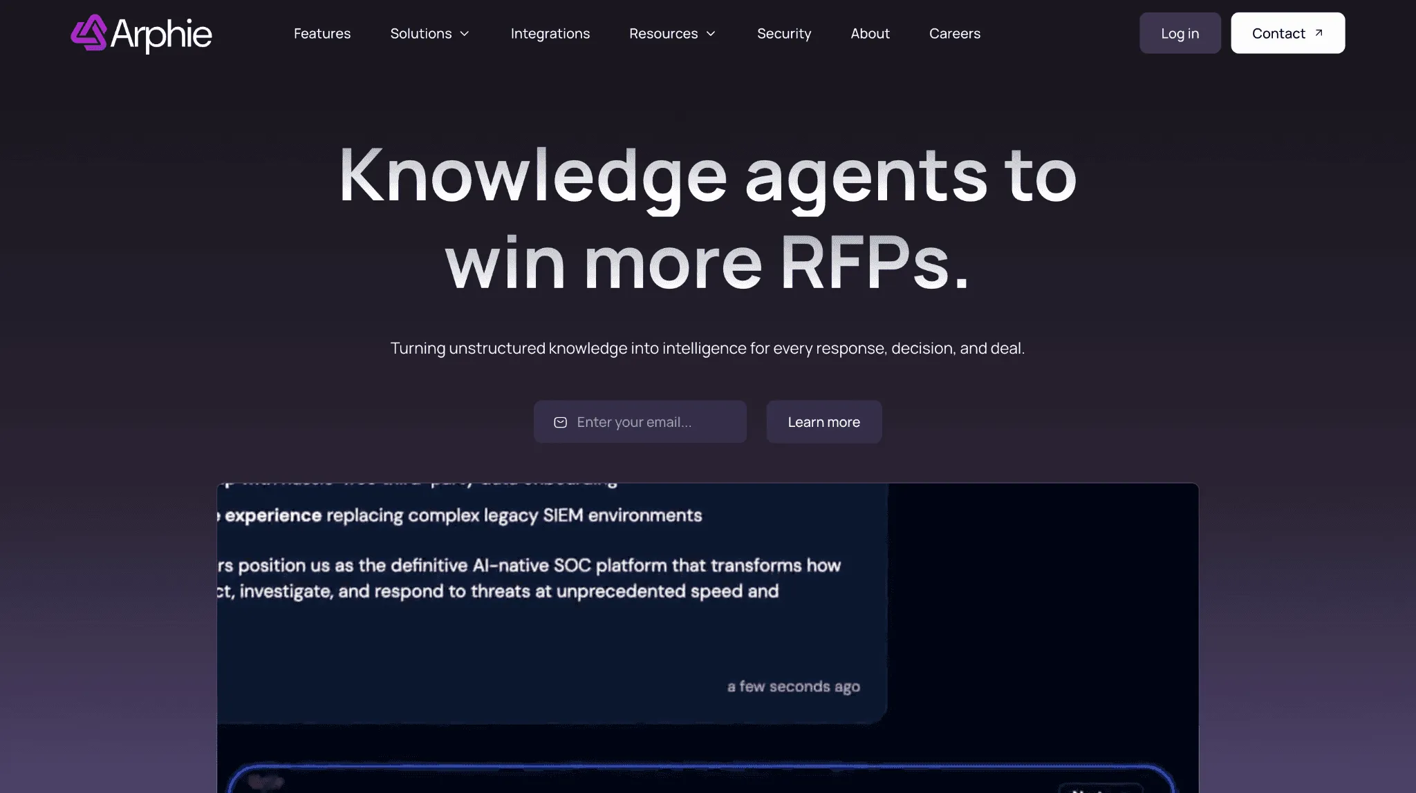 Arphie RFP software interface