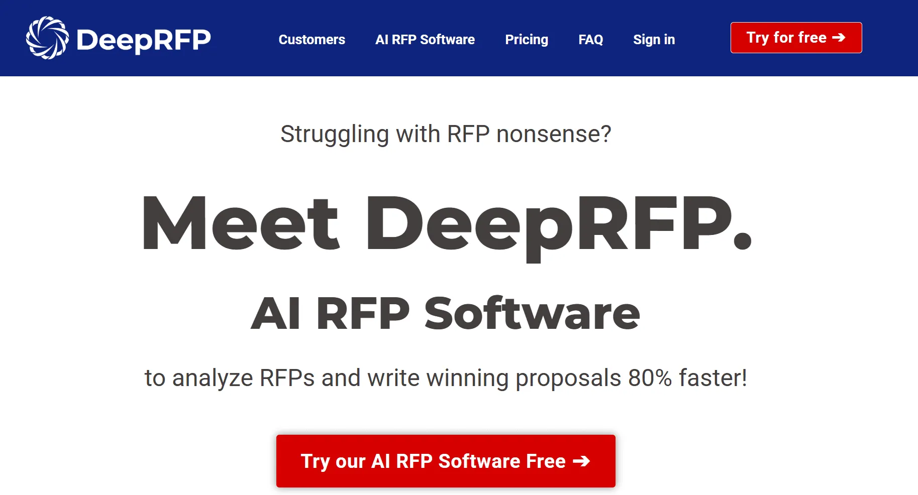 DeepRFP lightweight AI RFP drafting interface