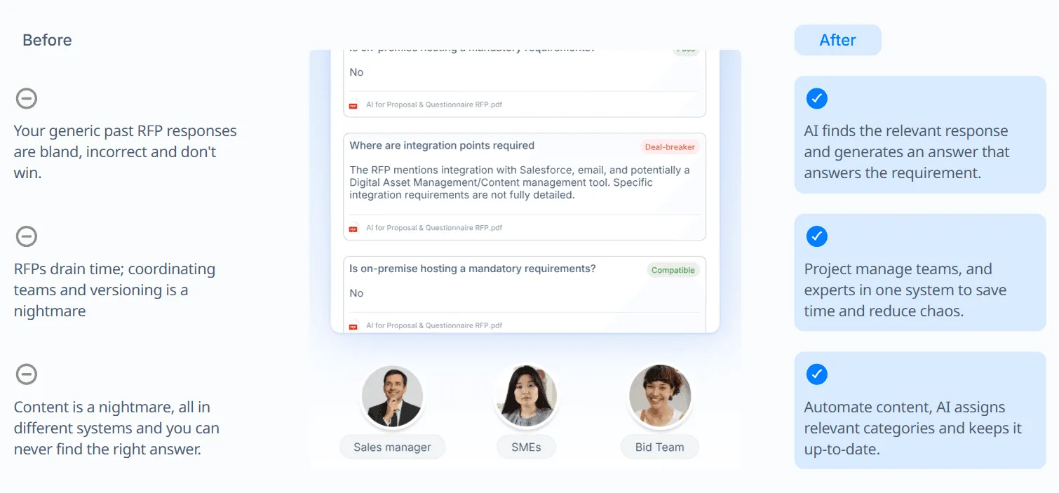 AutoRFP.ai response workspace built for both high-volume and complex RFPs