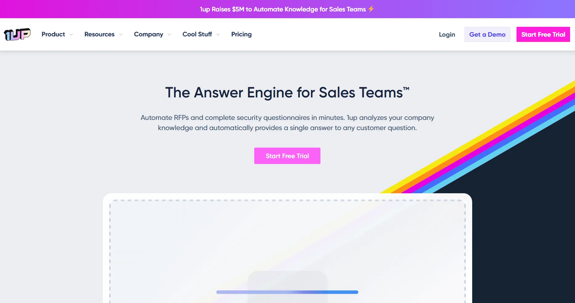 1up presales questionnaire automation interface