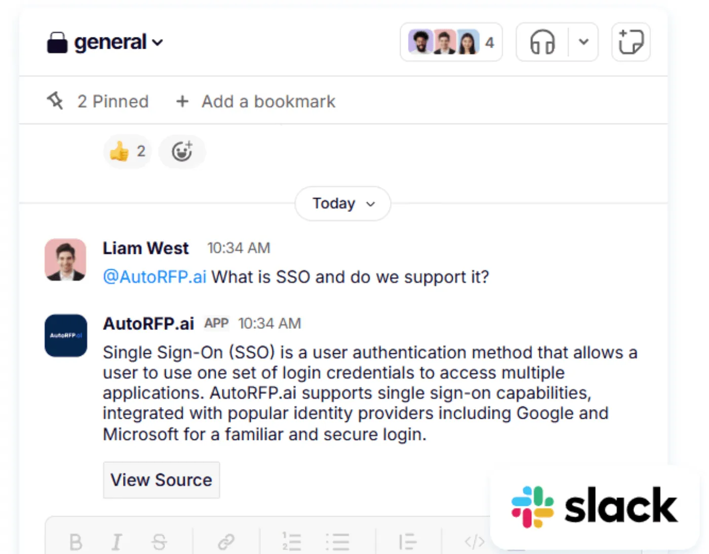 AutoRFP.ai integrations with CRM, Slack, Microsoft Teams, and Google Drive