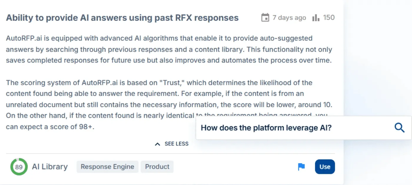 AutoRFP.ai AI automation learning from your content