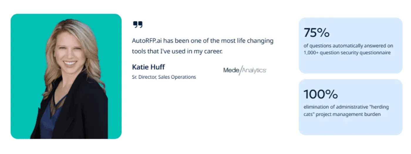 MedeAnalytics customer story results with AutoRFP.ai