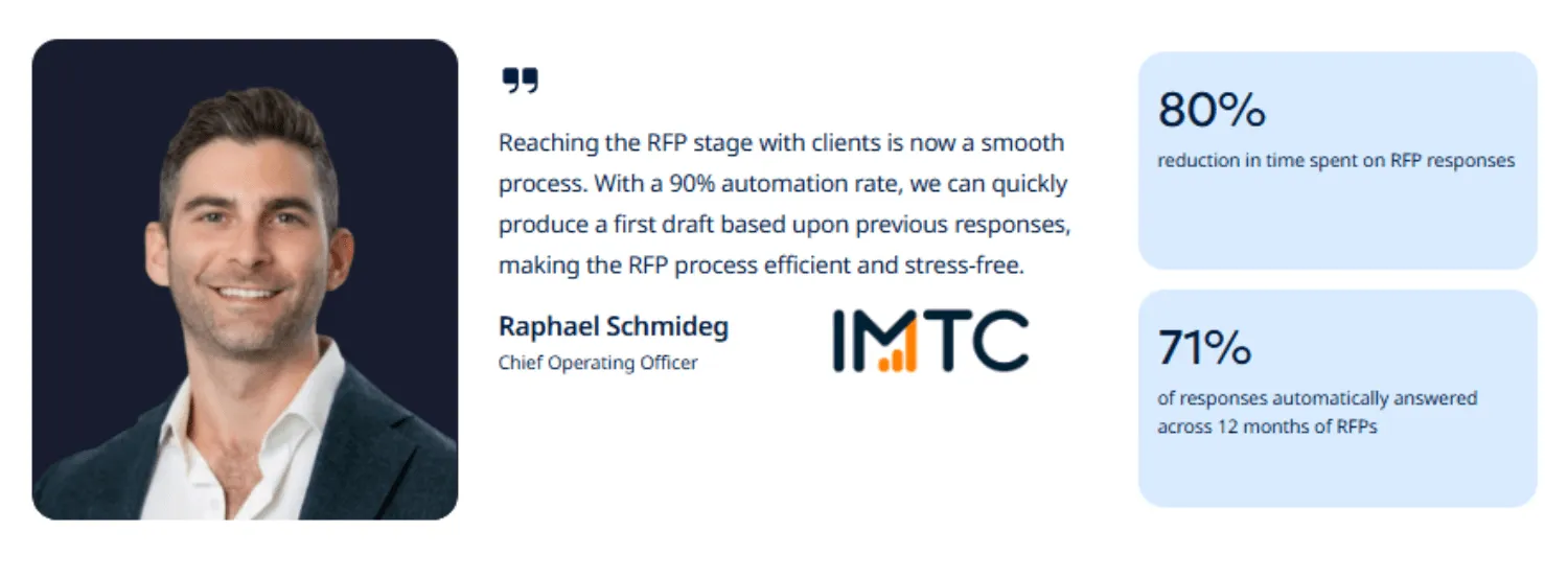 IMTC customer story results with AutoRFP.ai