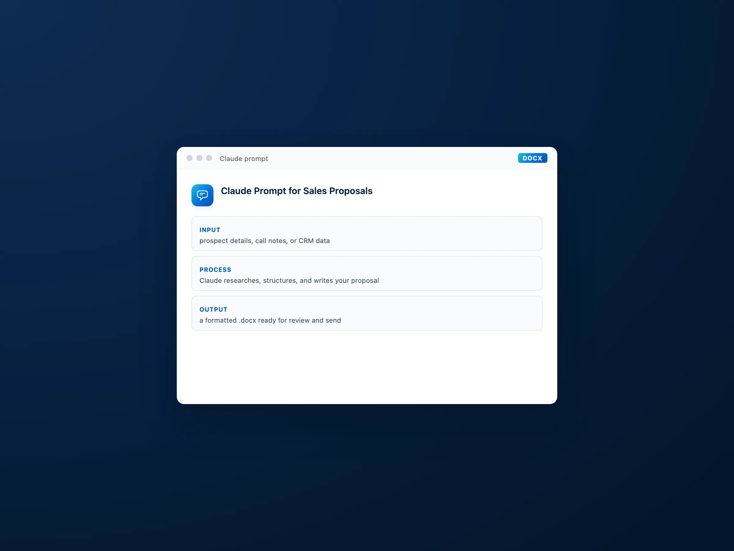 Claude Prompt for Sales Proposals preview