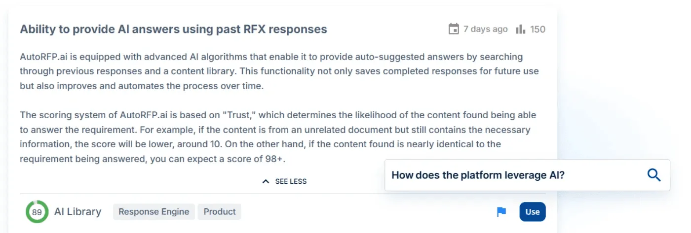 ability to provide AI answers