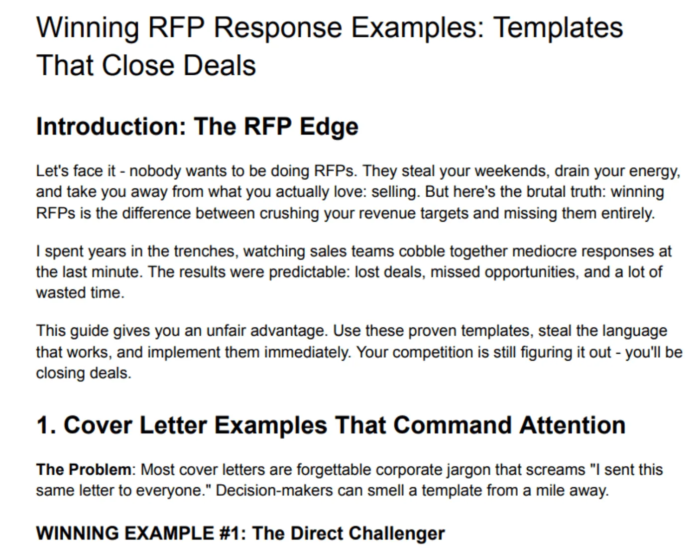 RFP response template