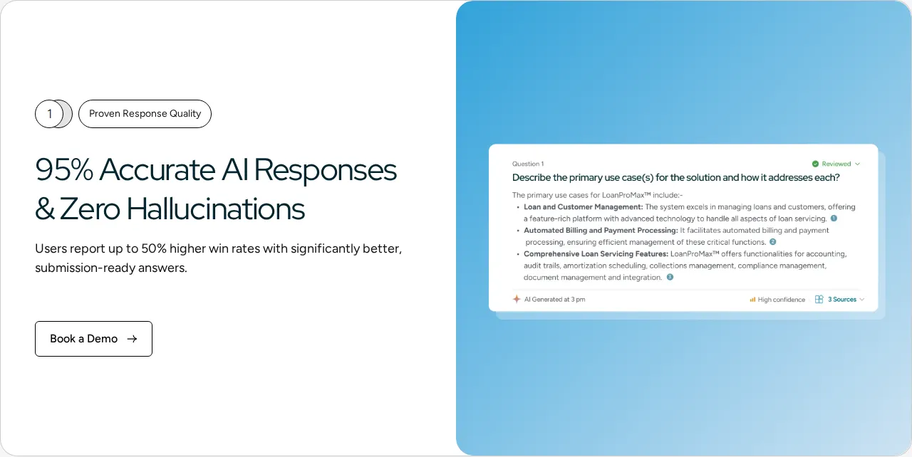 Inventive homepage headline stating 95% Accurate AI Responses and Zero
Hallucinations