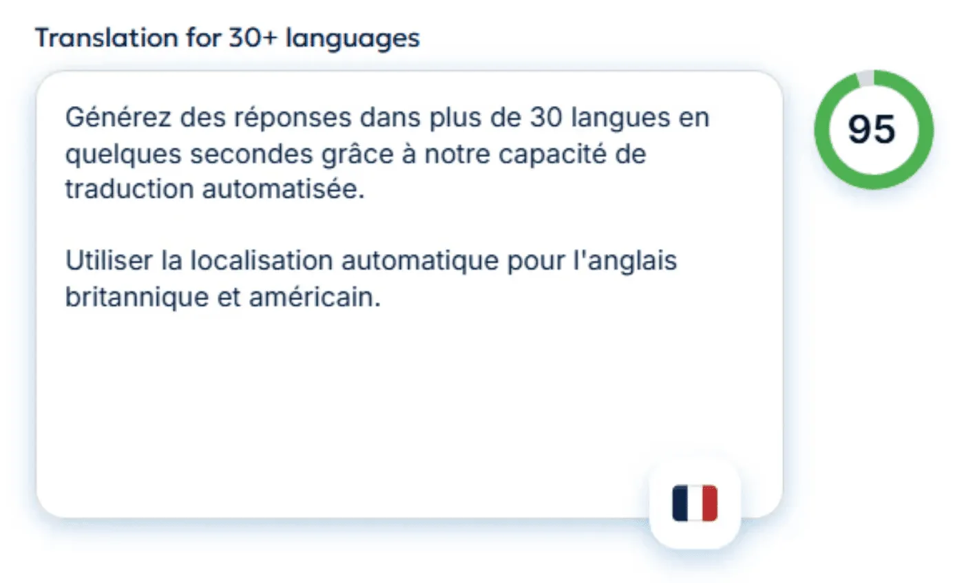 AutoRFP.ai automatic translation across languages