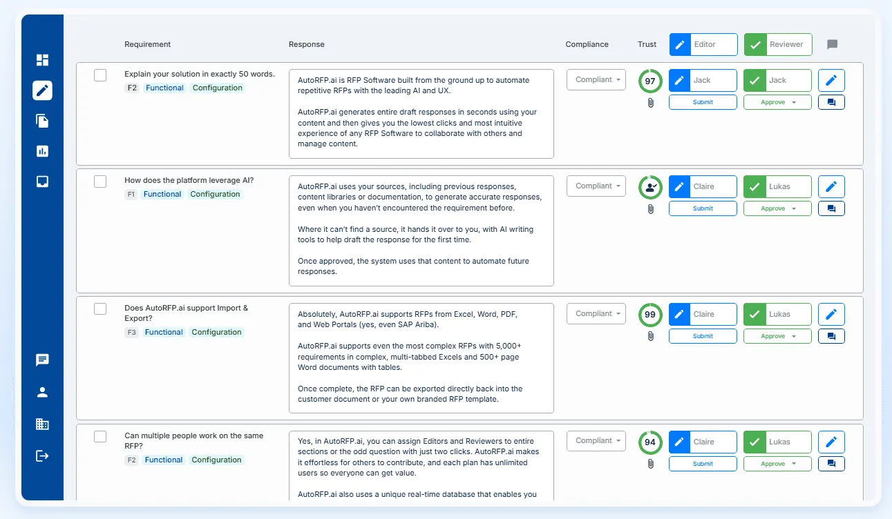 AutoRFP.ai AI response generation with semantic search