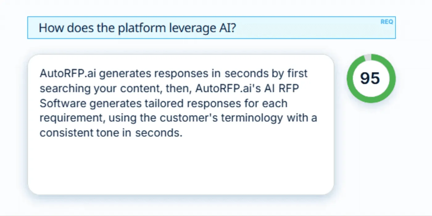 AutoRFP.ai Trust Score on a generated response