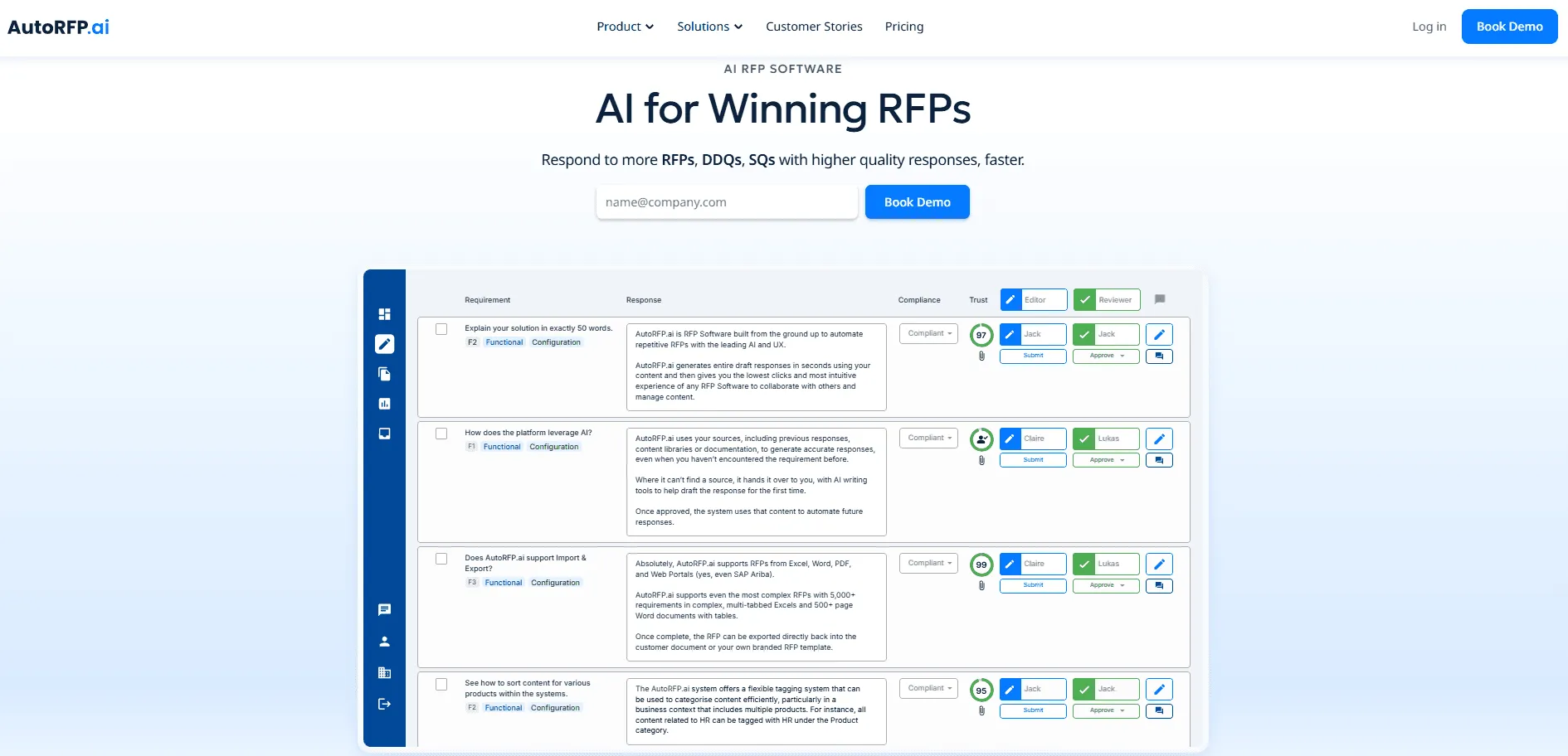 AutoRFP.ai homepage