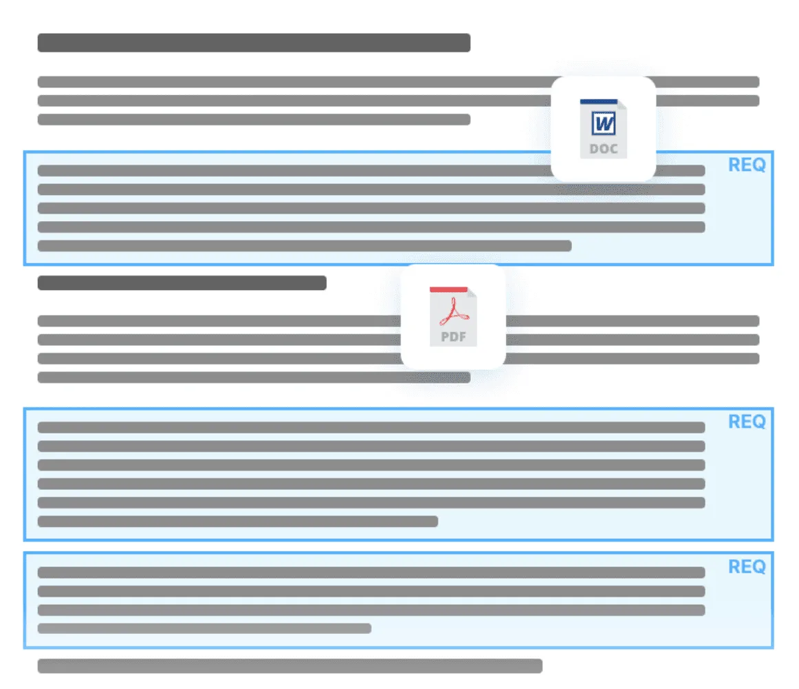 AutoRFP.ai importing an RFP in Word, Excel, and PDF formats with automatic content mapping