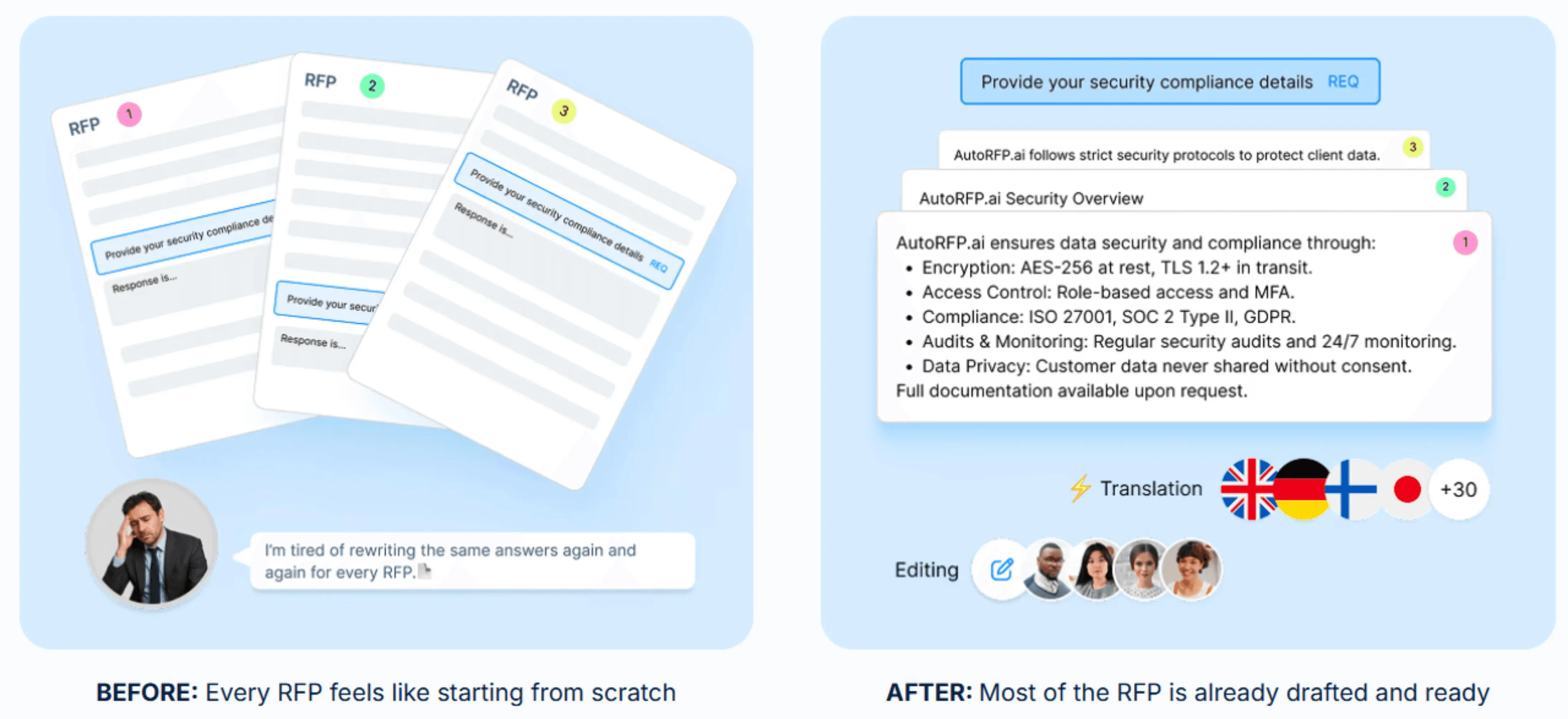 AutoRFP.ai AI RFP response engine generating an answer