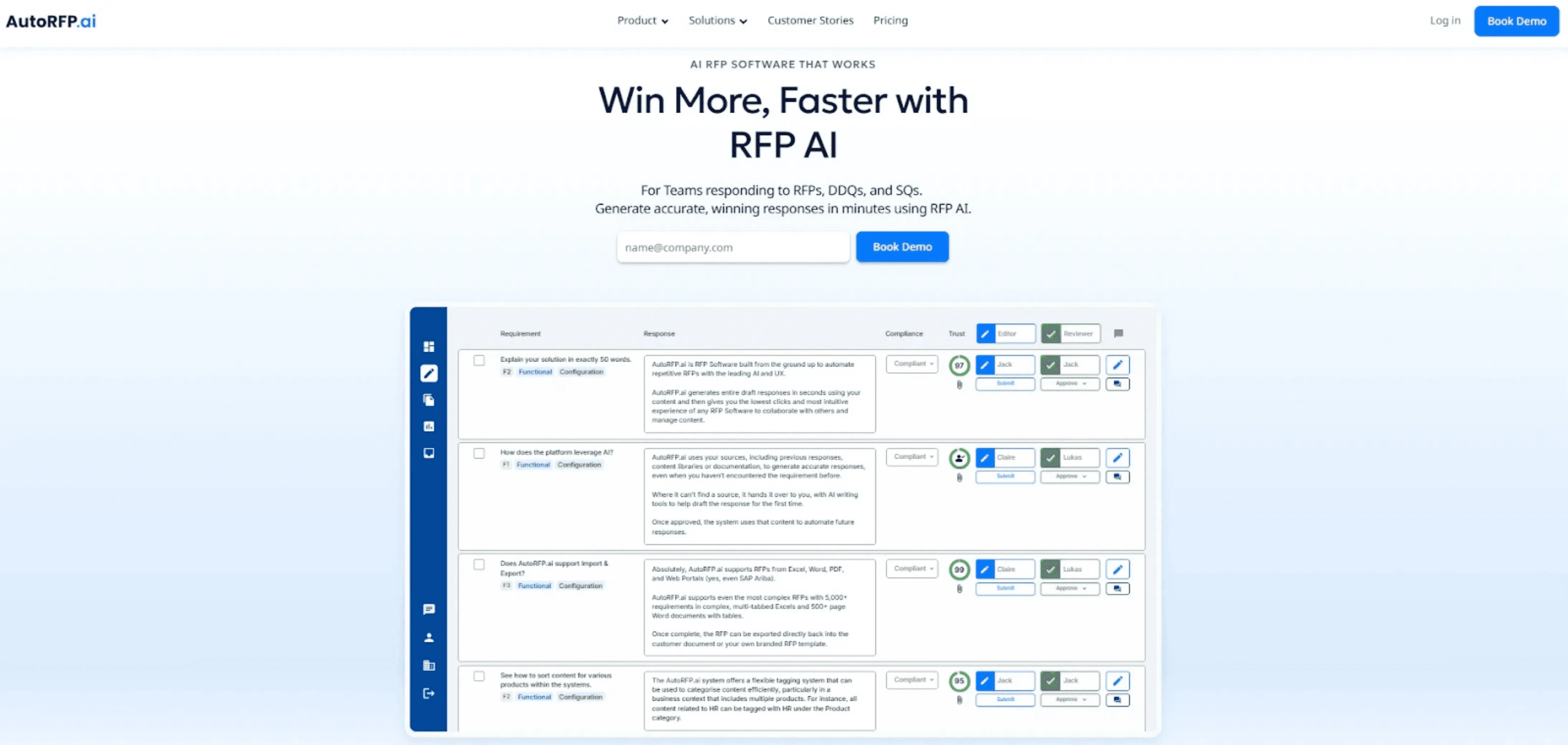 AutoRFP.ai interface as an alternative to Qvidian