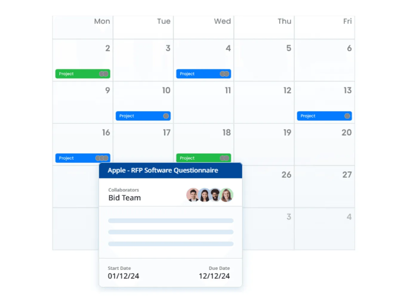 work load calendar