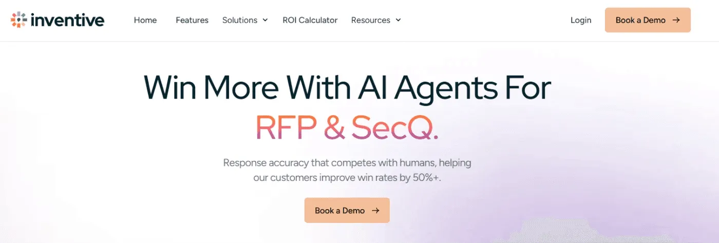Inventive AI RFI and RFP response platform interface