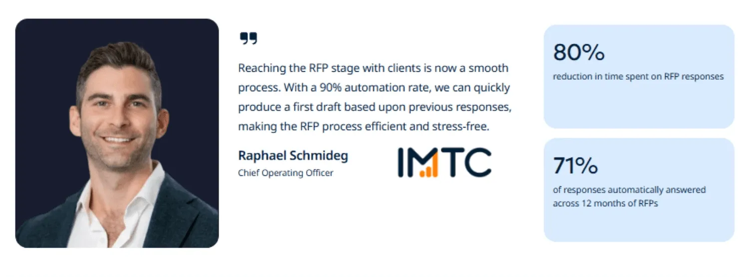 IMTC customer story results with AutoRFP.ai