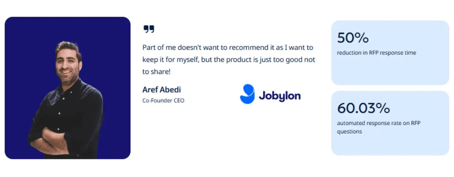 Jobylon customer story results with AutoRFP.ai