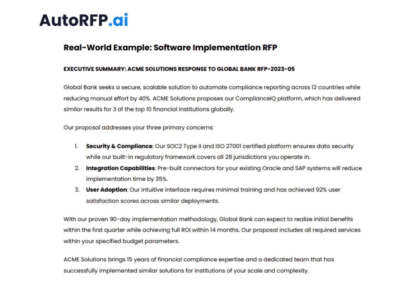 winning RFP example