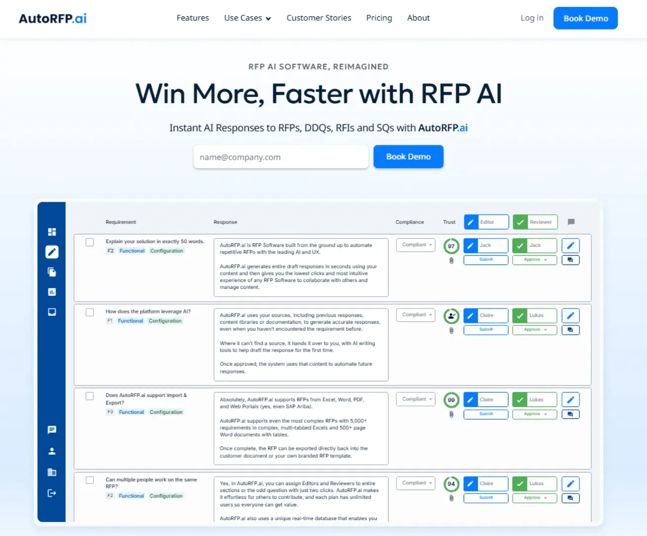 AutoRFP homepage