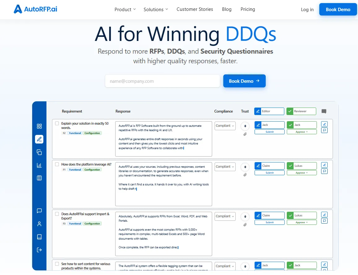 AutoRFP.ai platform for asset manager RFP and DDQ response automation
