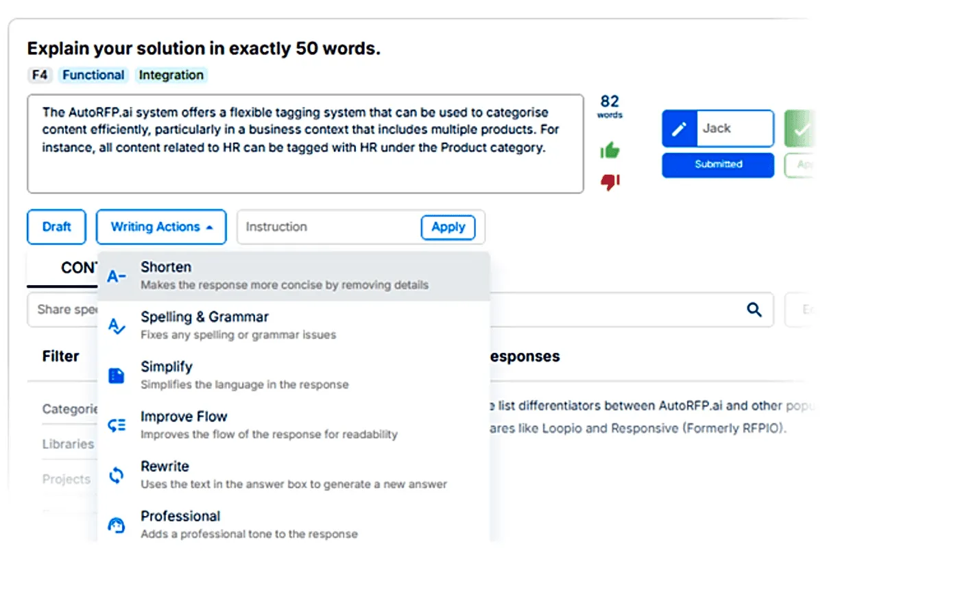 Teams can also rewrite with one-click, simplify or translate drafts with built-in AI tools