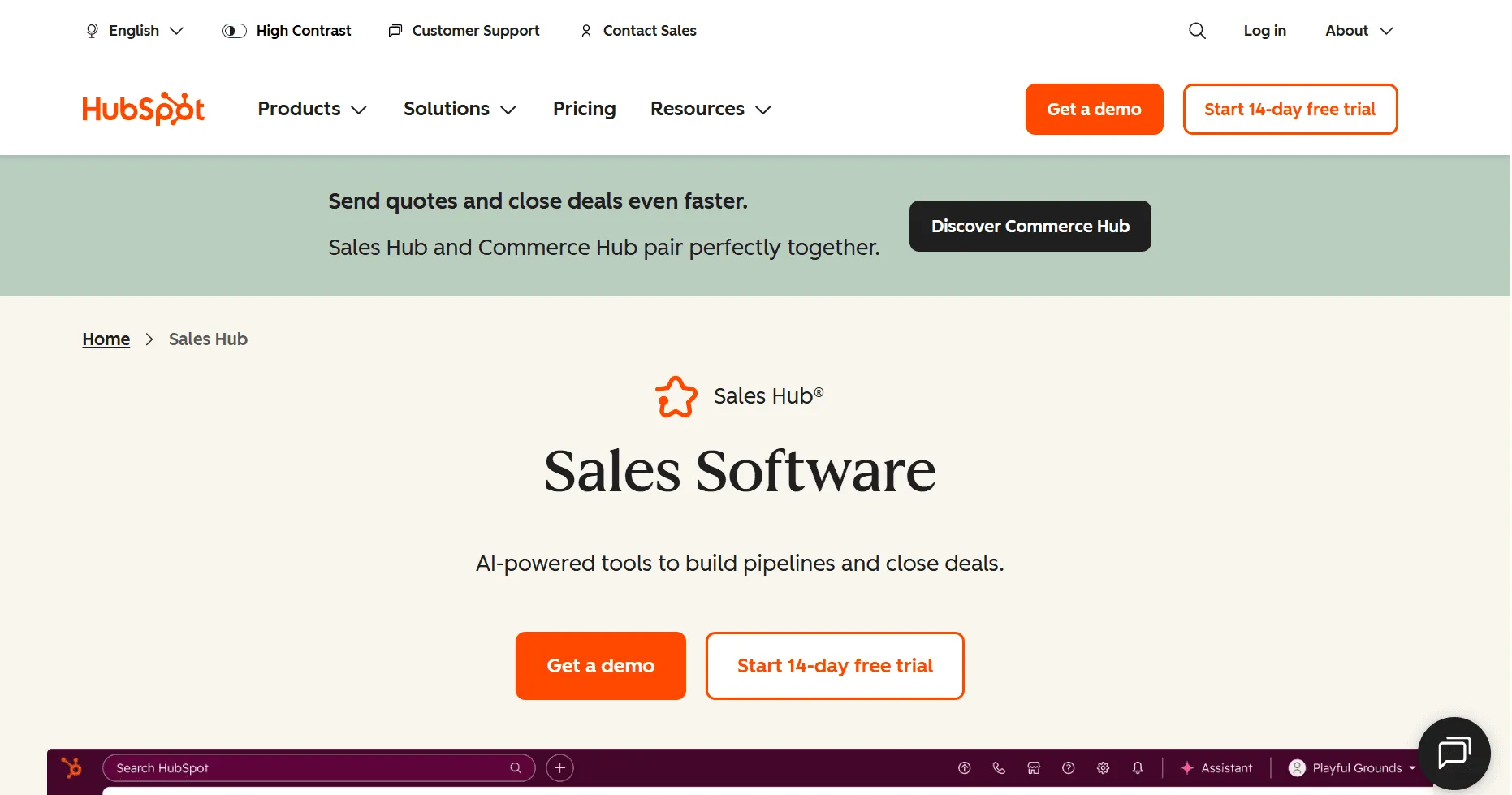 HubSpot Sales Hub: Best for CRM-Led Sales Enablement for Growing Teams