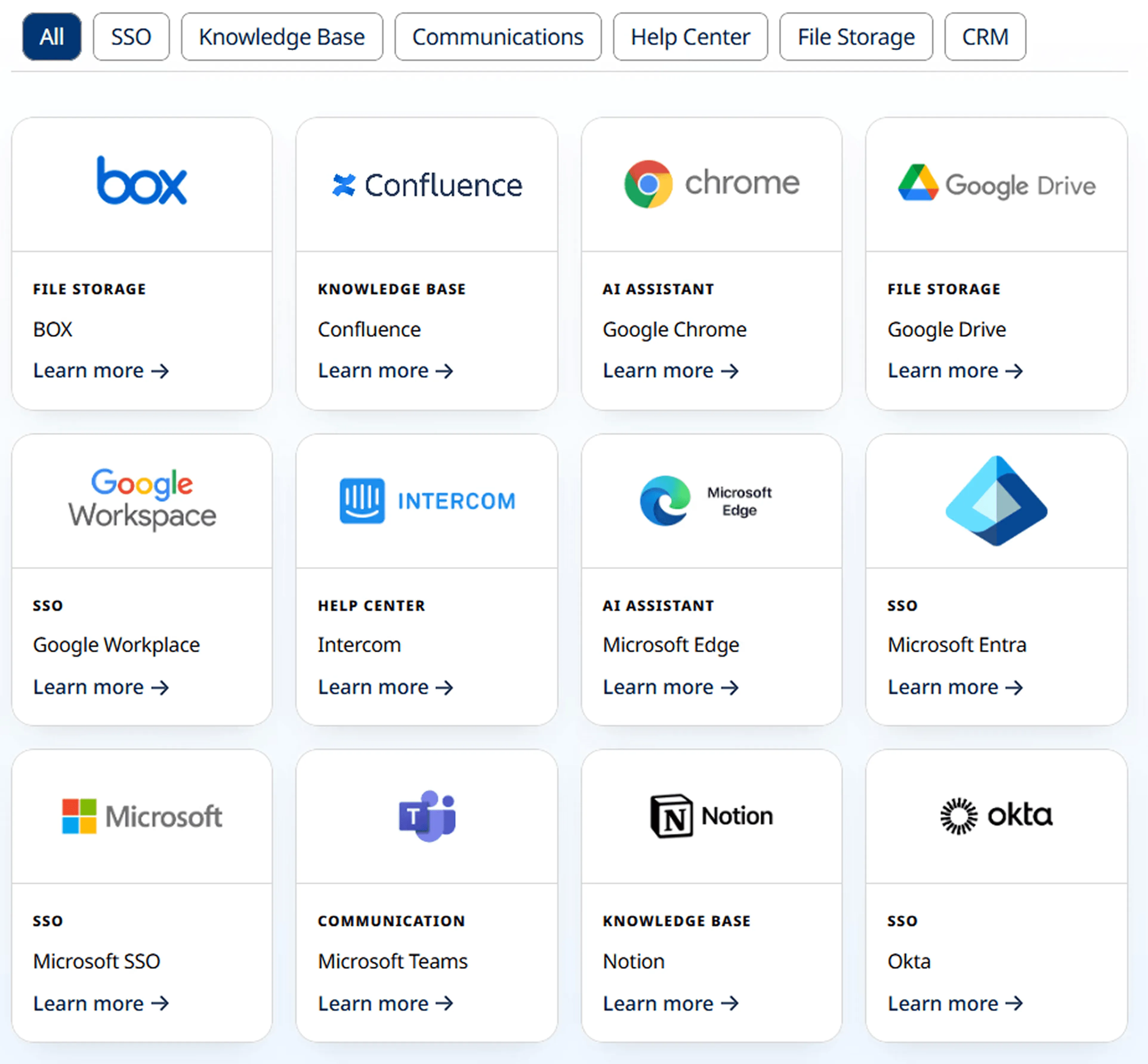 AutoRFP.ai integrations with CRM, document storage, and communication tools