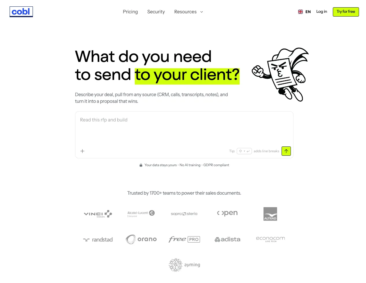 cobl AI proposal platform