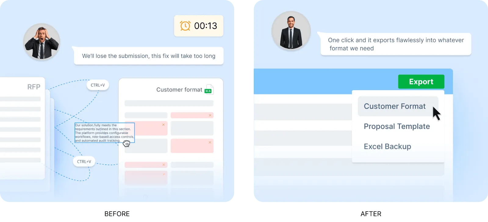 Exporting and finalizing a proposal in AutoRFP.ai