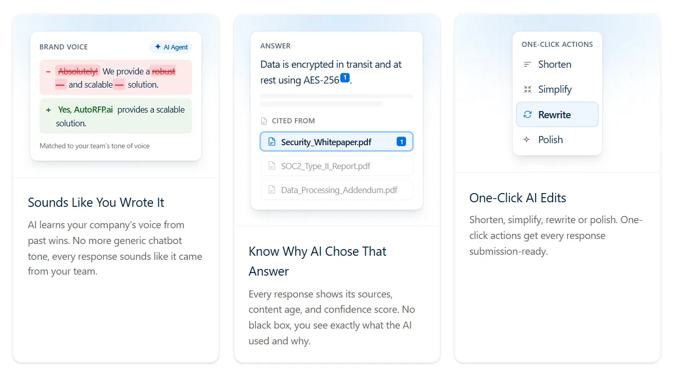 Governed RFP response generation focused on accuracy