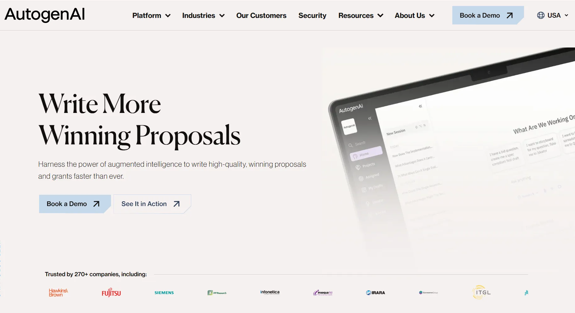AutogenAI proposal writing platform