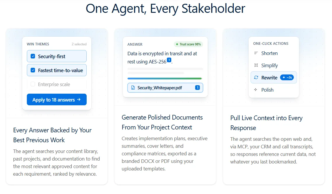 AutoRFP.ai Project Agent refining responses with win themes