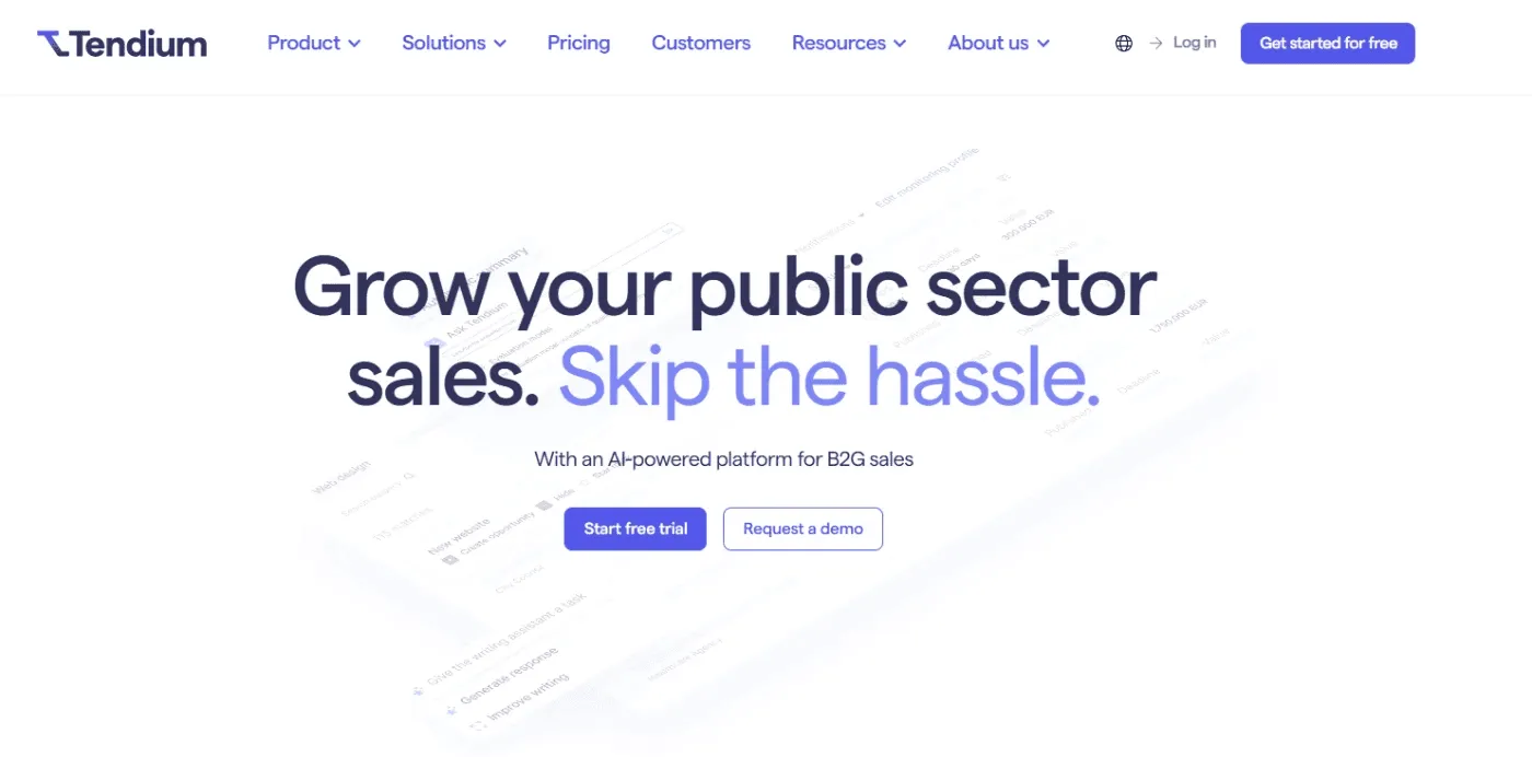 Tendium: Best For AI-Powered Tender Search Plus Response Workflows