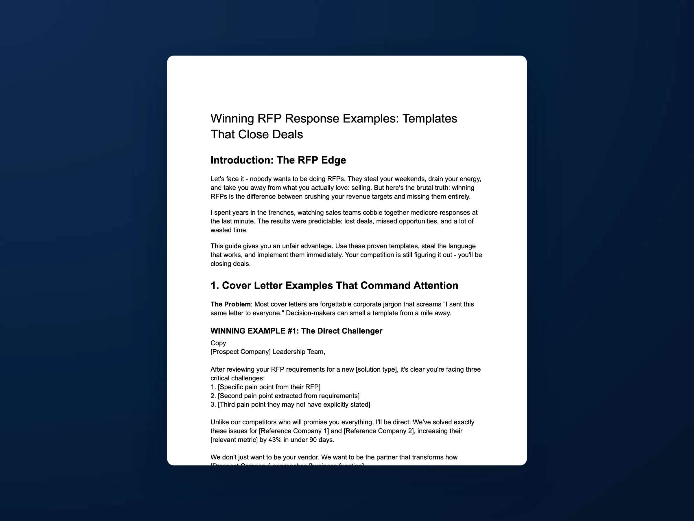 Winning RFP Response Examples preview